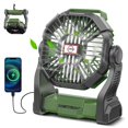thumbnail image 1 of CONBOLA Ventilador portátil con batería con linterna LED, 10400 mAh, pequeño ventilador de camping silencioso recargable para exteriores, ventilador de escritorio personal, ventilador de mesa con ganc, 1 of 5