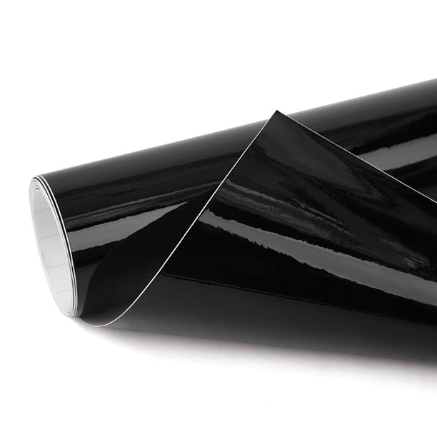 152cm X 30cm Negro Brillante Autoadhesiva Película de Vinilo de Carrocería de Coche