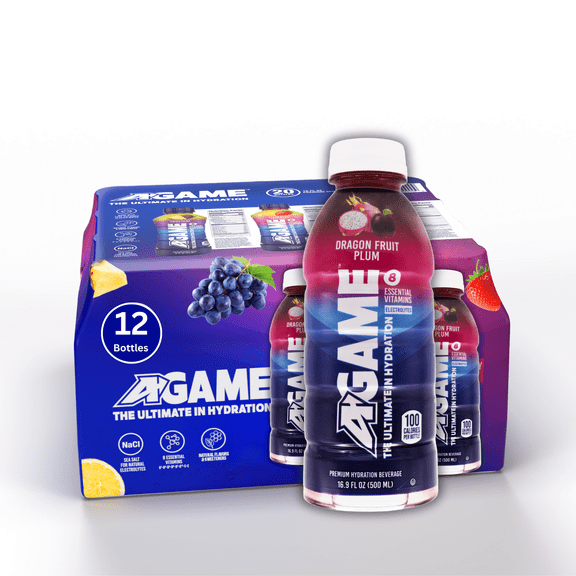16.9oz A-GAME Beverages Dragon Fruit Plum- Case of 12