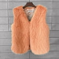 thumbnail image 4 of adviicd Fashion Women Faux Fur Vest Sleeveless Jacket Winter Warm Coats Outwear Comfy Soft Waistcoat (Orange, M), 4 of 9