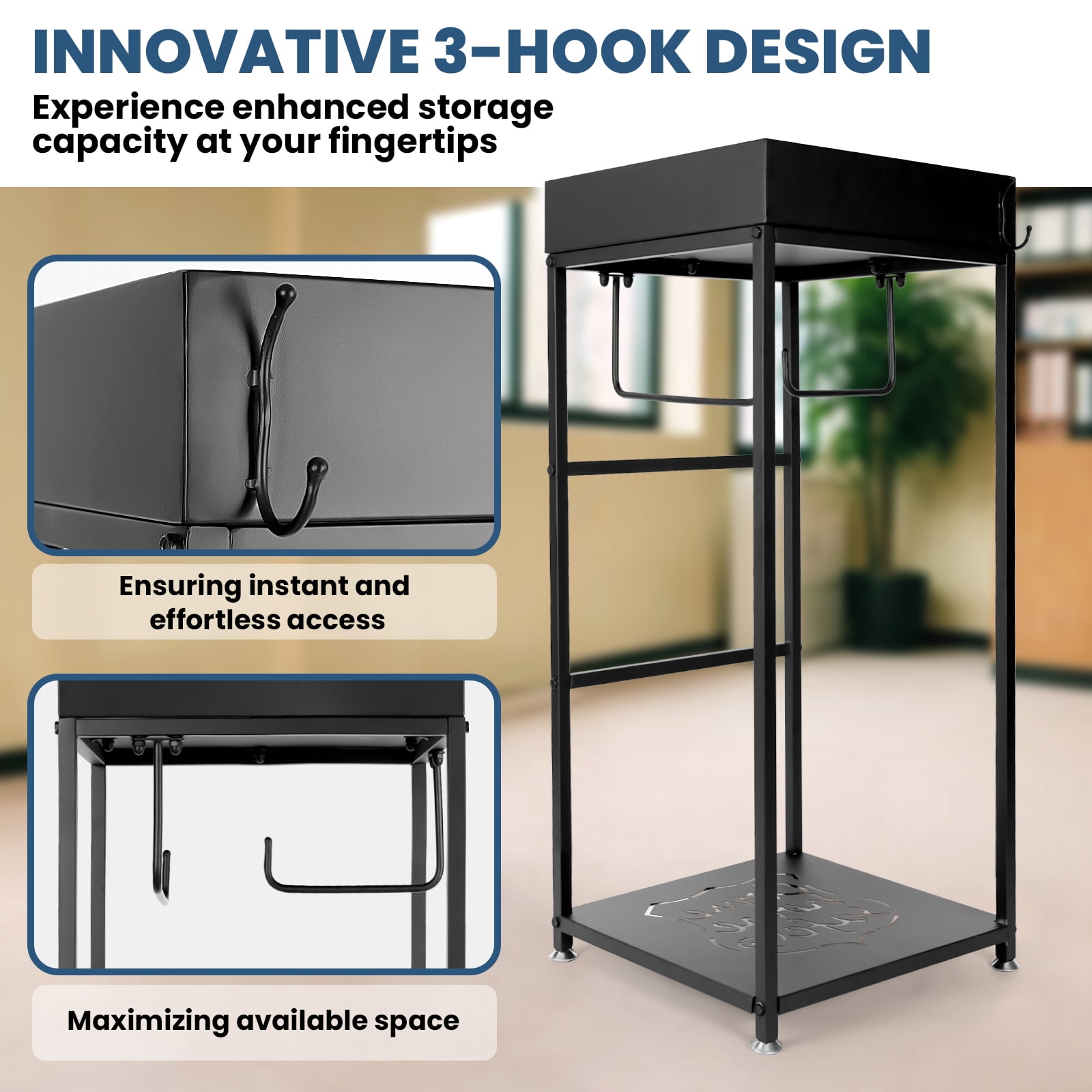 Police Gear Rack Wall Mounted, Tactical Gear Stand for Law Enforcement, Police Vest & Plate Carrier Organizer, Ideal for Police Offices
