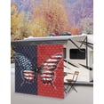 thumbnail image 5 of 4th of July RV Awning Sun Shade Screen 9'X7' Freedom Butterfly Mesh Sunscreen Red Blue Stars Patriotic Awning Shade Screen with Zipper UV Blocker Completed Kits for RV Motorhome Camper, 5 of 7