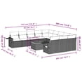 thumbnail image 2 of vidaXL Garden Sofa Set Black Poly Rattan Large Adjustable Feet, 2 of 2