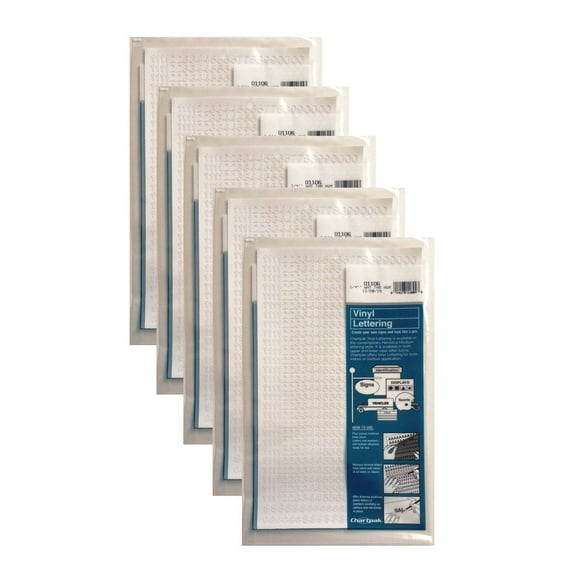 Chartpak 1/4-inch White Stick-on Vinyl Numbers (01106), 5 PACKS