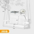thumbnail image 4 of VINGLI XL Size Patio Wooden Porch Swing Outdoor with Cup Holders, Heavy Duty 880 LBS Hanging Swing Chair Bench with Hanging Chains for Yard, Lawn, Garden (4 FT Pro, White), 4 of 7