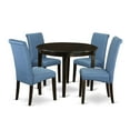 thumbnail image 2 of East West Furniture Boston 5-piece Wood Dining Set in Cappuccino/Blue, 2 of 6