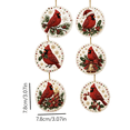 thumbnail image 3 of 6 Pack Christmas Cardinal DIY Diamond Painting Ornaments Kit, Pearl Sticker Art Set, Easy Holiday Tree Decorations & Crafts for Kids Adults, Xmas Gift Classroom Activity 7.8cm, 3 of 4