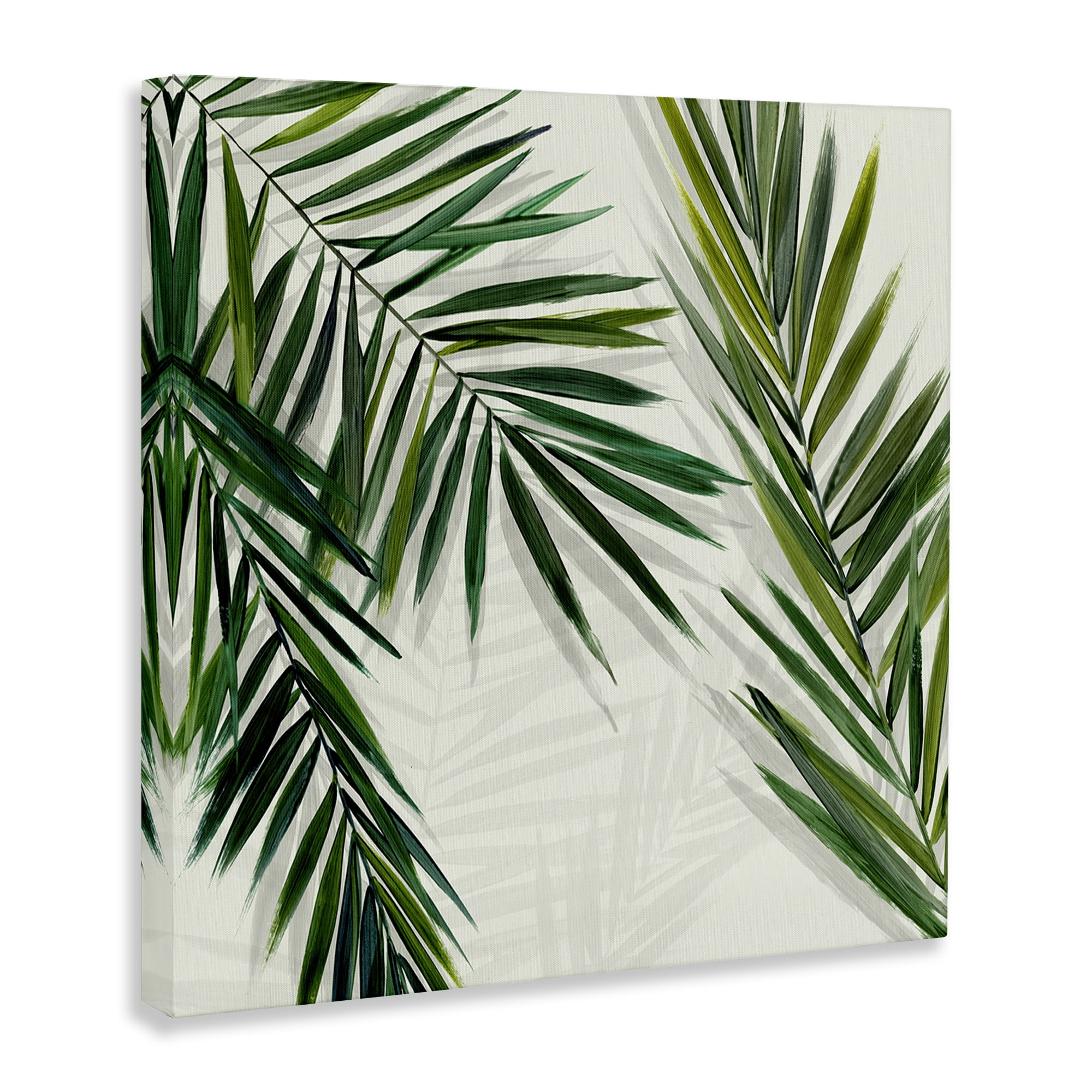 Stupell Industries Restful Palms with Shadows Plants & Flowers Painting Wrapped Canvas Art Print Wall Art, 30 x 30