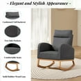 thumbnail image 6 of TROPOW Rocking Chair Nursery, Glider Rocking Chair with Solid Wood Legs, High Backrest Rocking Accent Chair, Modern Leisure Single Sofa with Side Pockets for Living Room, Bedroom,Gray, 6 of 8