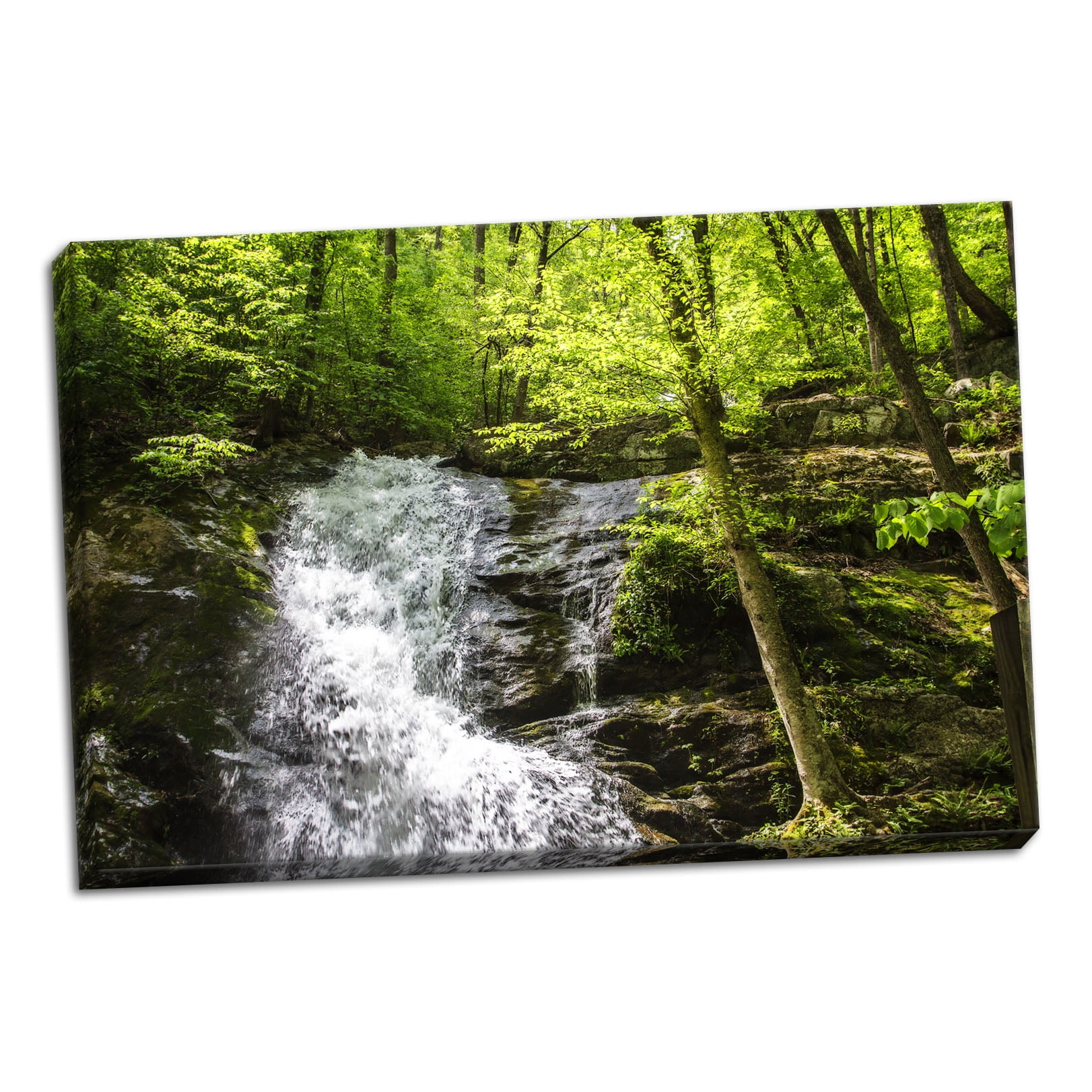 Frozen Waterfall Canvas Wall Art Picture Print 36x24in