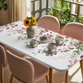 thumbnail image 3 of Pink Valentine's Day Table Cloths for 3 Foot Rectangle Tables, Romantic Roses Spring Floral Patio Waterproof Elastic Fitted Tablecloths, Washable Rectangular Table Cover for Camping, 3 of 8