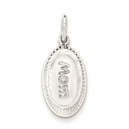 925 Sterling Silver Polished Mom Charm Pendant