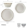 thumbnail image 3 of Pfaltzgraff Chateau 12 Piece Melamine Dinnerware Set White, 3 of 5