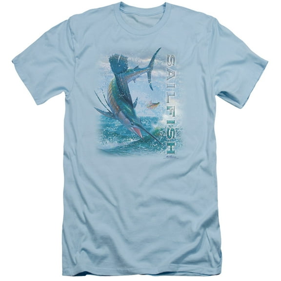 Wildlife Leaping Sailfish S/S Adult 30/1 T-Shirt Light Blue