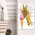thumbnail image 1 of Giraffe Eating Ice Cream Watercolor - Contemporary Animal Art Canvas, 1 of 3