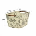 thumbnail image 2 of Household Essentials Small Tapered Storage Bin with Wood Handles, Floral, 2 of 2