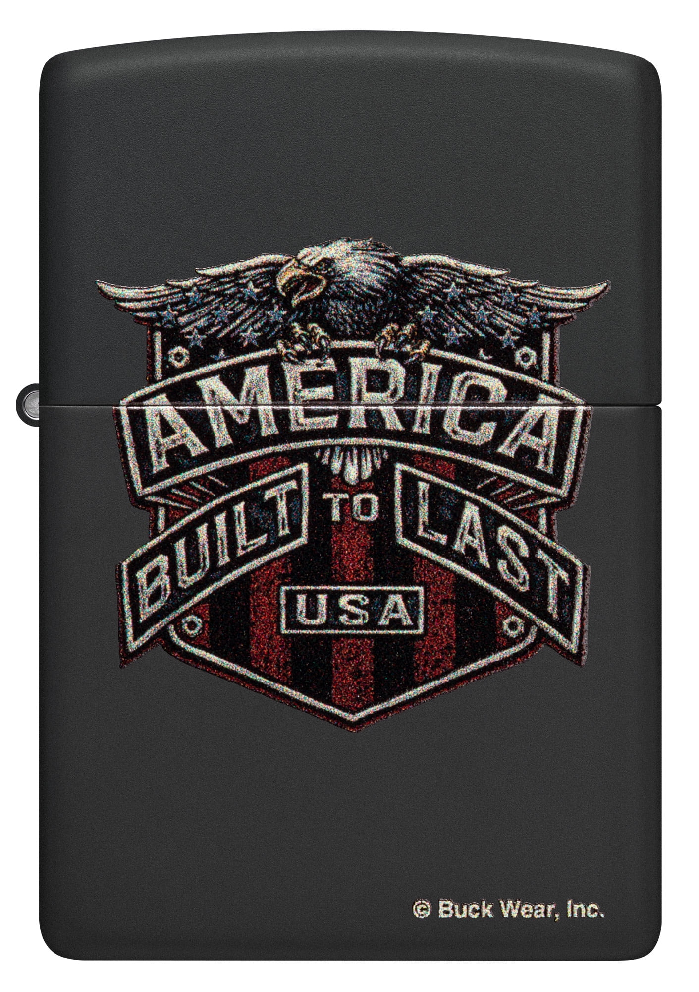 Zippo Buck Wear Eagle Design Black Matte Pocket Lighter