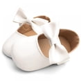 thumbnail image 2 of BESLY 0-18M Baby Girls Princess Dress Shoes with Bowknot Non-Slip Toddler Shoes, 2 of 5