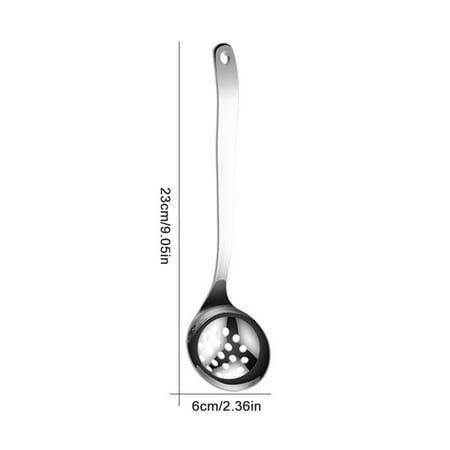 

Stainless Steel Soup Spoon Long Handle Hotpot Scoop Colander Household Strainer Public Spoon for Home Kitchen Dinner Party