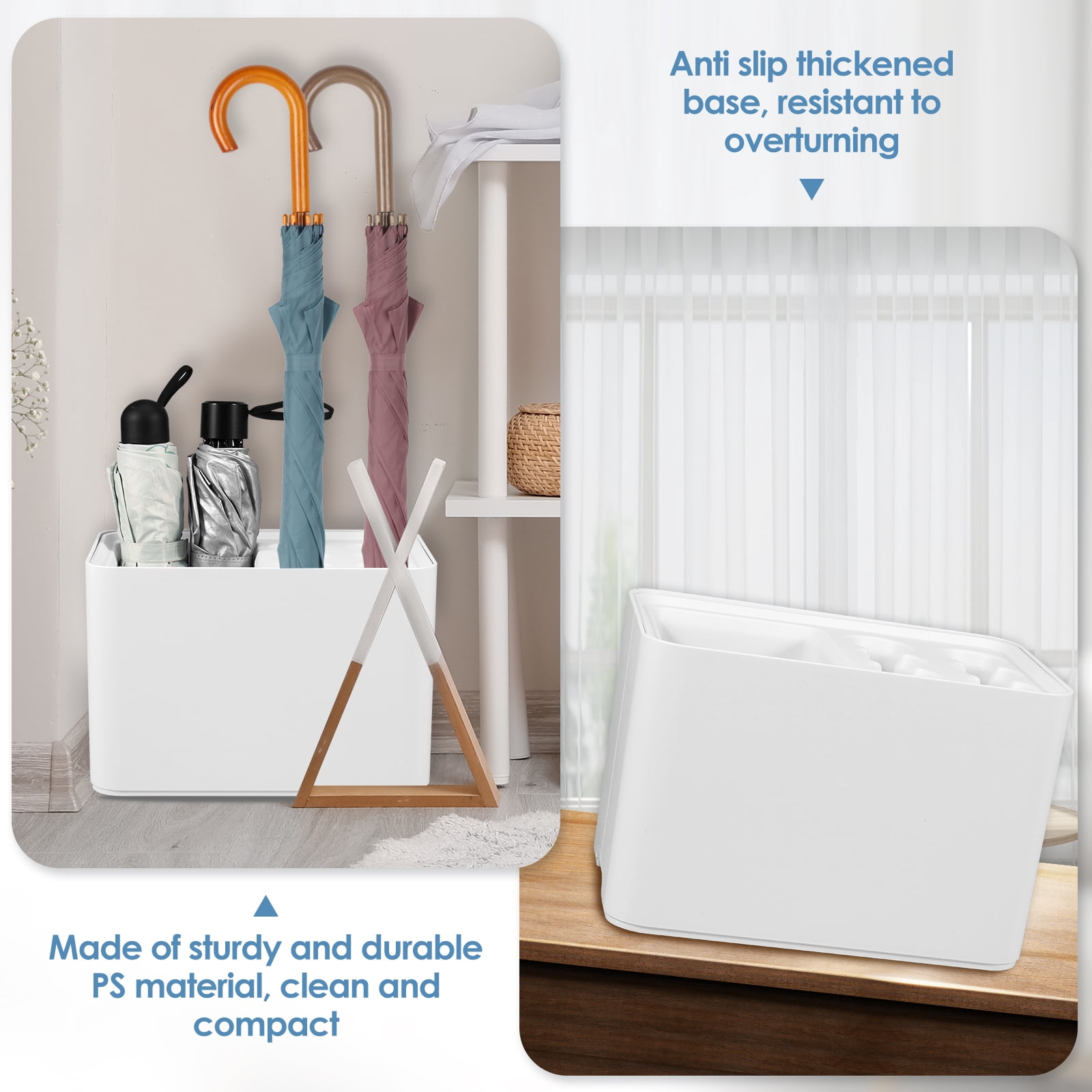 Lzvxtym Umbrella Rack Umbrella Stand with Removable Drip Tray Anti-Slip Base Umbrella Holder Store 10 Umbrella for Home Office Indoor