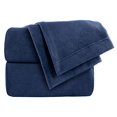thumbnail image 1 of Cozy Fleece Microfleece Sheet Set Queen Navy, 1 of 1
