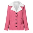 thumbnail image 5 of Fjofpr Womens Coats Lapel Fleece Lined Jacket Winter Warm Button Down Coat Outerwear with Pocket, 5 of 5
