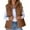 Brown, variant on Women's Corduroy Puffer Vest, 2024 Fashion Cropped Lightweight Stand Collar Sleeveless Jacket , Corduroy Puffer Vest, Cropped Sleeveless Jacket, Retro Warmth Khaki M