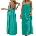 thumbnail image 2 of BOOMNY Women's Backless Cami Dress Spaghetti Strap Cami Lounge House Dresses Flowy Beach Summer Maxi Sundress, 2 of 7