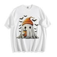 thumbnail image 5 of Drses‌‌ ‌‌‌‌‌‌‌‌‌‌‌‌‌‌‌‌‌‌‌Women's Halloween Cute Ghost & Pumpkin Graphic T-Shirt - Short Sleeve Crew Neck Casual Tee, 5 of 5