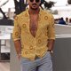 thumbnail image 2 of Camisas Negras Para Hombre Hombres Casual Manga larga Primavera Verano Turndown Neck 3D Impreso Camisas Moda Top Blusa Camisas (E, L), 2 of 5