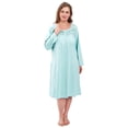 thumbnail image 5 of FEREMO Nightgowns for Women Plus Size 100% Cotton Long Sleeve Sleep Shirt Button Soft Slepwear, 5 of 7