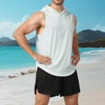thumbnail image 2 of Mens Hoodies Sleeveless Shirts Casual Solid Color Pullover Lightweight Breathable Athletic Workout Basketball Running Gym Tank Tops, 2 of 8