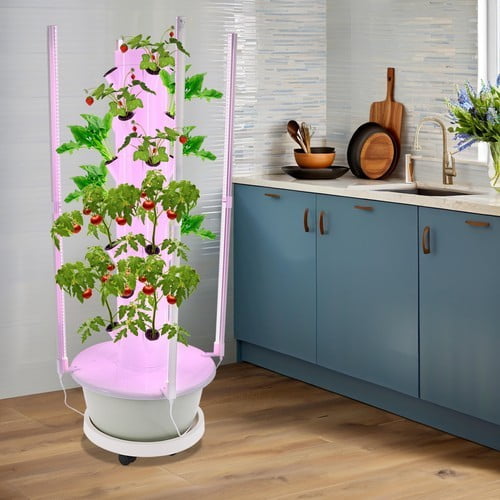 28-Plant Hydroponic Indoor Vertical Garden Kit, Hydroponics Growing Tower