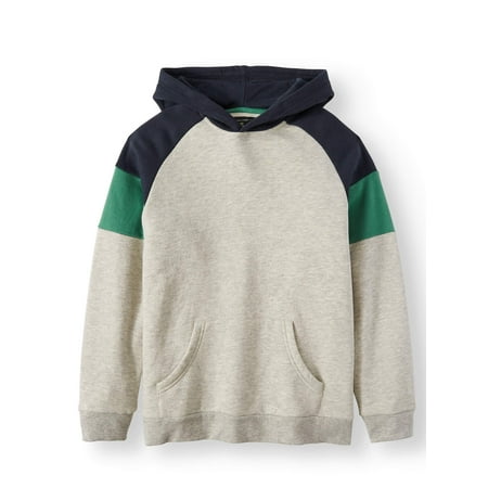 - Pull Over Retro Color Block Hoodie with Kangroo Pocket (Big Boys)