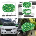 thumbnail image 6 of Yuyamidu Green Leaf Car Side View Mirror Covers St. Patrick's Day Auto Front Hood Cover 3 Piece Car Hood Cover Protector with Exterior Rear View Mirror Covers Wrap Car Decor, 6 of 7
