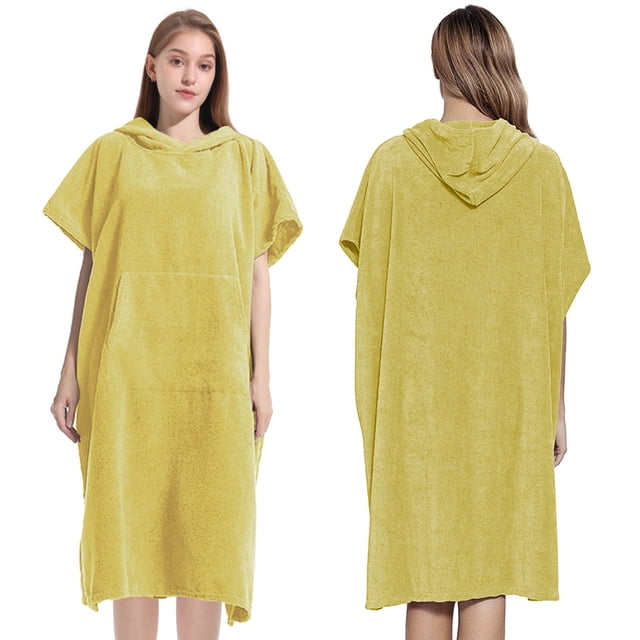 Toalla unisex de color liso para playa, baño y natación, con capucha, para mujer