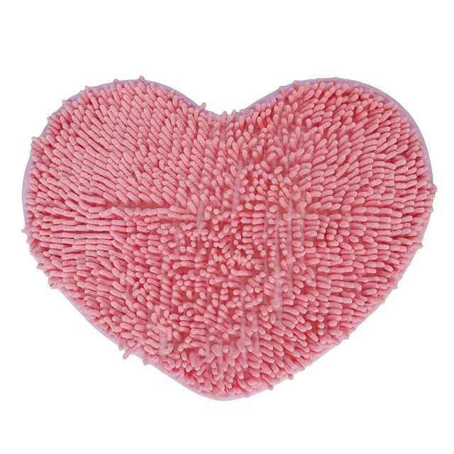 Kmbangi Floor Mat+Anti-Slip Solid Color Heart-Shaped Carpet Footcloth