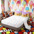 thumbnail image 4 of Erosebridal Pastel Ice Cream Baseball Bat Print Twin Bedding Sets, Cute Sports Bedding Comforter Set for Kids Boys and Girls, Colorful Stars Reversible 7-Piece, 4 of 6