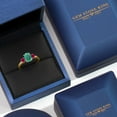 thumbnail image 5 of Gem Stone King 2.50 Ct Oval Green Malachite Red Created Ruby 18K Yellow Gold Plated Silver Ring, 5 of 6