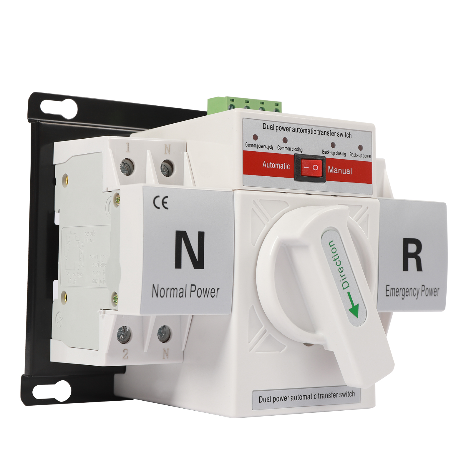 Peakora 110v 2p 63a Mini Dual Power Automatic Transfer Switch Toggle Controller Change-Over Switch Self Cast Conversion Ac-33ib 2p 63a 110v Toggle