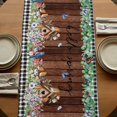 thumbnail image 5 of Table Runners 90 Inches Long Dress Scarves, Spring Botanical Farmhouse Coffee/Dining/Kitchen Table Runner for Living Room, Farmhouse Black Plaid Brown Wooden Grain 13x90 Inch, 5 of 9