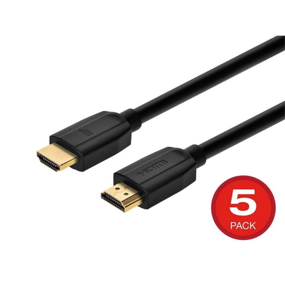 Monoprice 8K HDMI Cable - 6 Feet - Black (5 Pack) Ultra High Speed, 8K@60Hz, Dynamic HDR, 48Gbps, eARC, UHDTV, AMD FreeSync, Compatible with PS 5 / PS 5 Digital Edition / Xbox Series X & S and More -