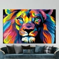 thumbnail image 2 of Colorful Printed, Canvas, 3D Canvas, Large Printed Canvas, Modern Canvas, Abstract Art, Lion Canvas Decor, Colorful Lion Canvas Art, Canvas Wall Decor - Natural Framed, 2 of 9