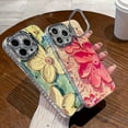 thumbnail image 6 of Designed for iPhone Case,Luxury Oil Flower Pattern Camera Lens Protection Kickstand Shockproof Protective Cover Phone Case (iPhone 11,Green), 6 of 7