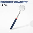 thumbnail image 3 of 2pcs Telescoping Inspection Mirror 2" Round 9.8" to 28.3" 360 Degree Stainless Steel Inspection Swivel Head Extendable Mirrors with Pocket Clip for Technicians Mechanics, Blue, 3 of 7
