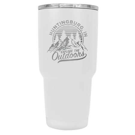 

Huntingburg Indiana Souvenir Laser Engraved 24 oz Insulated Stainless Steel Tumbler White White.