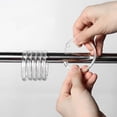 thumbnail image 4 of 24 Pack Clear Plastic Shower Curtain Rings, Easy Click Shower Curtain, 4 of 5