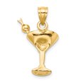 thumbnail image 2 of 14K 2-D Yellow Enameled Martini Drink w/ Cherry Charm K6792, 2 of 2