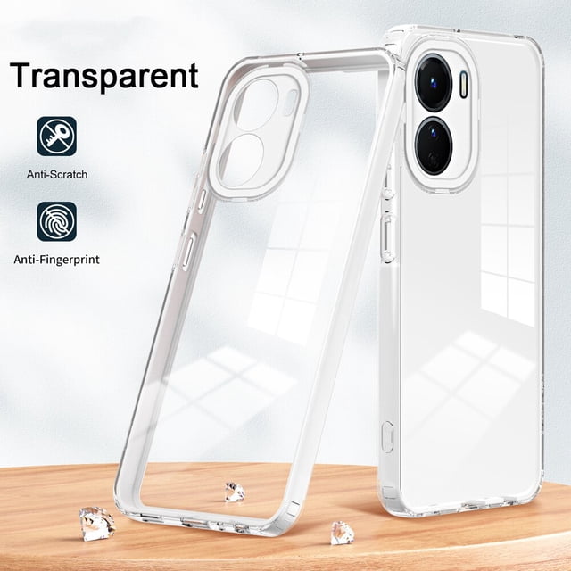 KEYSION-funda a prueba de golpes para VIVO Y16 4G Y02, carcasa transparente de TPU + PC 2 en 1, funda trasera de teléfono para VIVO Y16 Y02 Fivean unisex