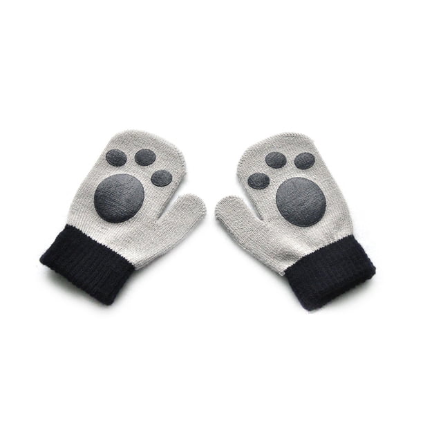 Sonducket 1 par de manoplas de invierno para niños pequeños, manoplas cómodas para niños, accesorio de ropa para niños guantes y mitones Cian+Gris claro